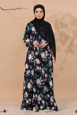 JUBAH PRINTED 35.21 - DARK BLUE